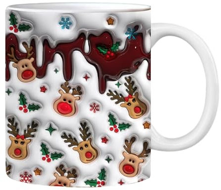 leryveo Weihnachtscharaktertassen,Weihnachtskaffeetassen - -Weihnachtstassen Keramik-Weihnachtskaffeetassen | Weihnachtstassen, Weihnachtsmanntassen für gemütliches Heißes, Schokolade, Freunde,