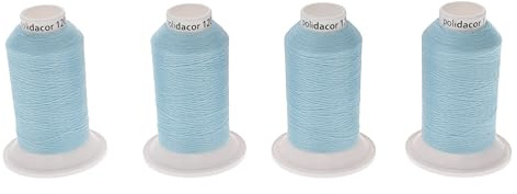 SEWFIL Home Polydacor 120, 4-pack sytrådskoner av polyester, 4-pack spolar, 1 0000 meter, pastellblå