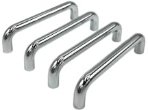 KLAMA 4 St. Bügelgriffe Möbelgriffe Kunststoff - für Schränke, Schubladen und Türen (Lochabstand 96 mm, Chrom)