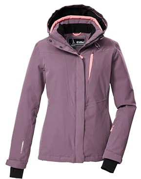 killtec Damen Skijacke/Funktionsjacke mit abzippbarer Kapuze und Schneefang KSW 25 WMN SKI JCKT, violett, 50, 43411-000
