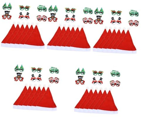 VALICLUD 5juegos Decoraciones Navideñas Gafas y Sombreros De Accesorios De Navidad