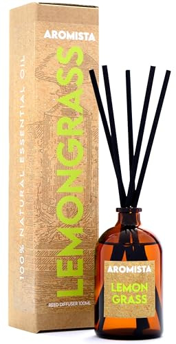 AROMISTA Zitronengras Duftstäbchen 100ml natürliches ätherisches Zitronengrasöl Raumduft Stäbchen