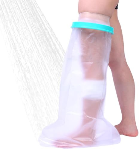 ZESLIV Protezione in gesso per gambe, bendaggio in gesso per adulti, impermeabile per doccia e bagno dopo operazioni, sacchetto di gesso riutilizzabile per bendaggi