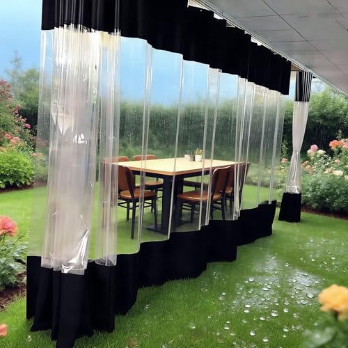 Tenda Divisoria per Garage Tenda Separatrice per Garage in Vinile Nero per Privacy, Scorrevole Isolante Termica per Magazzino o Box Auto, Asta a Soffitto Inclusa(W450xH340cm/14.8x11.2ft)