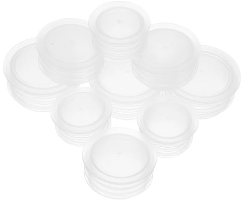 HOMSFOU Couvercles de Bocaux en Plastique 150 Pièces, Bouchons pour Bouteilles et Pots Verre, Capuchons Intérieurs Transparents Anti-Poussière pour Usage Domestique