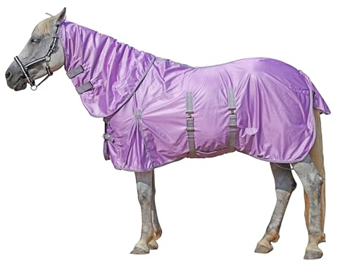 Leberna Combo Mesh Fly Rug with Belly Wrap & Neck Cover | Breathable Cooling Summer Horse Fly Sheet for Equine, UV & Insect Protection