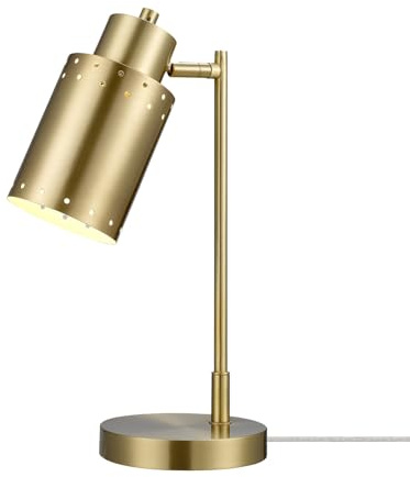 Globe Electric 15 Desk Lamp, Brass Finish, Metal, Adjustable, Reading Light, Home Office, Study Accessories