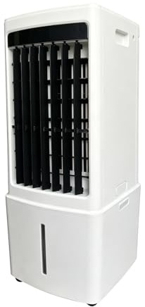 Evaporative Air Cooler Fan with 11LWater Tank, 3-Speed Portable Mobile Air Conditioner with Remote Control & 2 Ice Box, 7.5H Timer, 3-in-1 Ice Cooling Fan & Humidifier for Home Office Bedroom Use