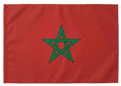 Zpubli+ Bandera 100% Poliéster y Cintas de Sujeción, Alta Resistencia a Intemperie y Rayos UV, Colores Vivos - Varios Tamaños Disponibles (MARRUECOS, 90X60)