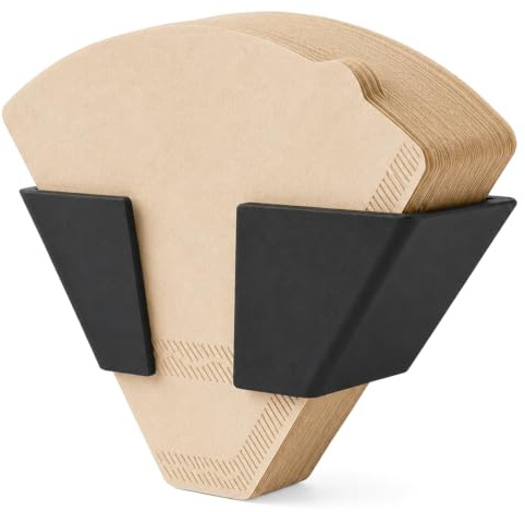 WJMY kaffefilterhållare storlek 4 svart, självhäftande filterpåse hållare för kaffefilter, väggmontering utan borrning, kaffefilterhållare för kök, kaffehörna, skåp och kontor
