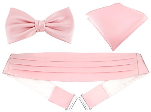 TigerTie Kummerbund Einstecktuch Satin Fliege in rosa - Schärpe Leibbinde