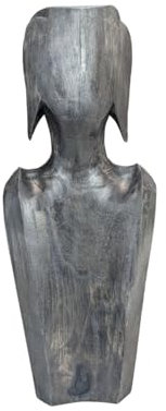 Schmuckbüste für Halsketten und Ohrringe, aus Holz, Vintage-Optik, Schwarz