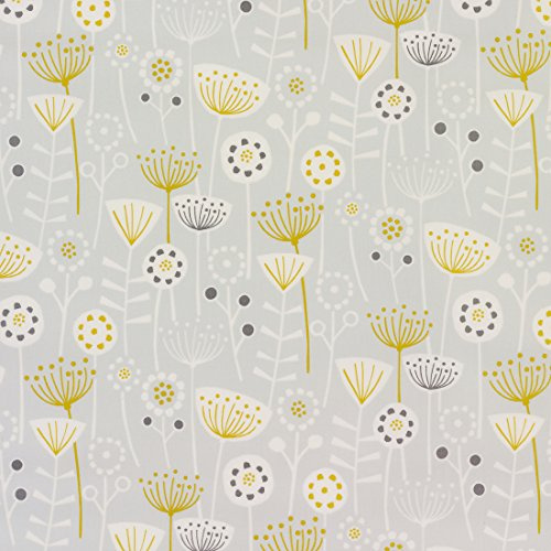 Bergen Grey Floral Scandinavian Oilcloth Wipe Clean Tablecloth 100cm Round (39)