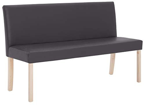 Festnight Sitzbank Flurbank Polsterbank Flurbank Multifunktionsbank Kunstleder Bank für Esszimmer Schlafzimmer Küche, Wohnzimmer - 139,5 cm Grau