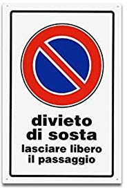 N. 5 CARTELLO SEGNALETICO TABELLA PVC DIVIETO DI SOSTA LASCIARE LIBERO IL PASSAGGIO