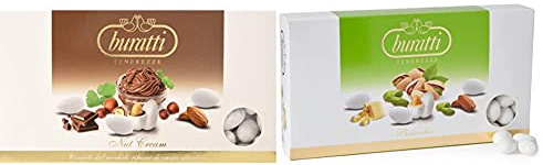 Buratti Confetti Con Ripieno Al Gusto Di Gianduia, Tenerezze Nut Cream - 1000 G & Con Ripieno Al Gusto Pistacchio, Tenerezze Pistacchio - 1000 G