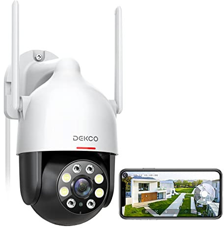 DEKCO 2K Überwachungskamera Aussen WLAN, 350°/90° Schwenkbar WLAN Kamera Outdoor, 3MP WiFi Kamera mit Automatische Verfolgung, 30m Nachtsicht in Farbe, 2-Wege Audio, IP66…