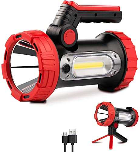 NEAFP Lampada da Lavoro a LED Torcia Ricaricabile USB Torcia Pieghevole a 6 modalità Lampada da Lavoro Faretto Proiettore con treppiede HGCHH