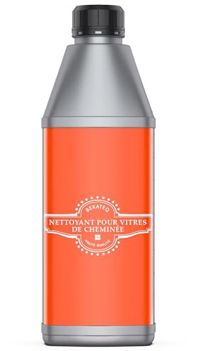 BEKATEQ BK-135 Nettoyant pour vitres de cheminée 1l Nettoyant pour vitre insert de poêle & cheminée - Dissout la suie, la graisse, les cendres et la résine de fumée des vitres du four sans les rayer