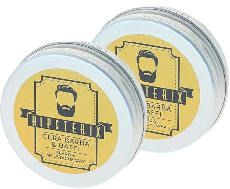 Cera Barba & Baffi, Perfetta Per Modellare e Donare Forma a Barba e Baffi, Grazie Alla Sua Texture Morbida e Piacevole Al Tatto 40ml (2 Unità)