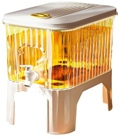 5L Fridge Water Dispenser with Tap, Water Container with Tap, Drink Jar with Spigot Leakproof, Large Water Drinks Dispenser, Drink Refillable Shelf with Stand