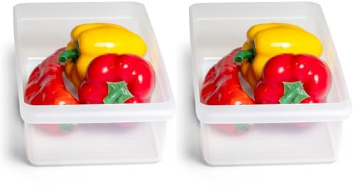 Novaliv 2X Kühlschrank Organizer 30,5 x 7,5 x 16 cm BPA-frei Küchenordnung Made in Germany Kühlschrank Organisation Lebensmittelecht Aufbewahrung Haushalt Spühlmaschinenfest Ordnungssystem Küche
