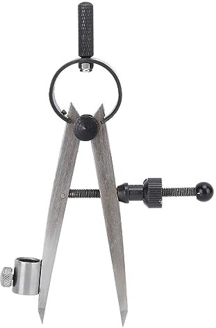 Natudeco Pinza de Resorte de Pierna Plana de 75 mm Ajustable Divisor de Brújula de Acero Bloqueable Pinza para Trabajar Metales Pinza para Trabajar la Madera con Funda para