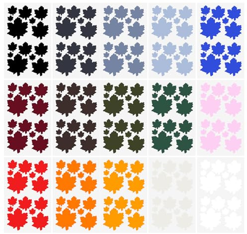 BEELUKY 15 Blatt Flicken Selbstklebend Stoff 25 x 15 cm Mehrere Farben Stoff Selbstklebend Waschbares Selbstklebender Wasserdichte Ahornblattform Reparatur Patches für Schlafsack Daunenjacke Zelte