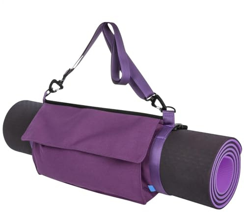 Bolsa para esterilla de yoga con bolsillo de almacenamiento grande, bolsa de soporte para esterilla de yoga con correa ajustable, bolsa portátil para ejercicio al aire libre, viajes, playa,