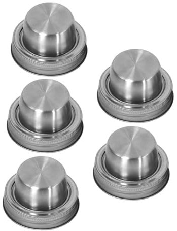 Alipis 5pcs Cocktail Shaker Lid Stainless Steel Jar Caps Spout Dispenser for Jars Handles