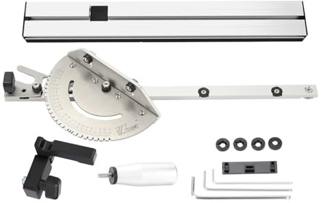 CHIMHOON 450mm Gehrungslehre Winkelanschlag, Tischkreissäge Router Säge Montage Lineal Set, Messing-Führungsknopf, Upgrade Unverzichtbares Sägezubehör für Präzises Schneiden und Ablängsystem