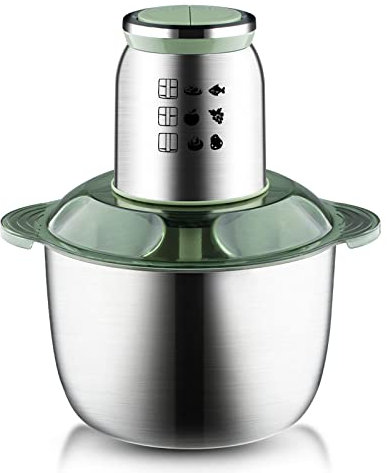 Tritatutto 1000W, Ciotola in Acciaio Inox 5L, 2 velocità, Sistema a Quattro Lame, Robot da Cucina per tritare Carne, Verdura e Frutta, A