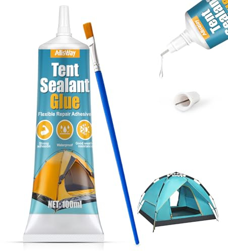 AllisWay Nahtdichter für Zelte, Neoprenkleber, Planenkleber, PVC Kleber Wasserfest, Geeignet für Zelte, Markisen, Rucksäcke, Schlauchboote, Regenmäntel, Flexibel und Langlebig, 100 ml
