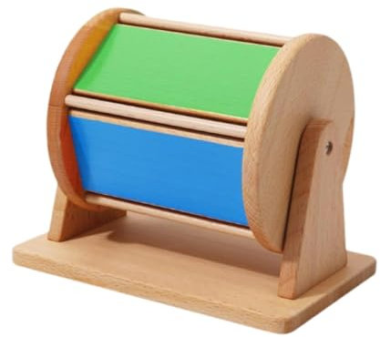 Oshhni Tambor Giratorio, Juguete para, Juguete para el Desarrollo sensorial, Rodillo de reconocimiento de Colores, Tambor Textil rodante con Espejo