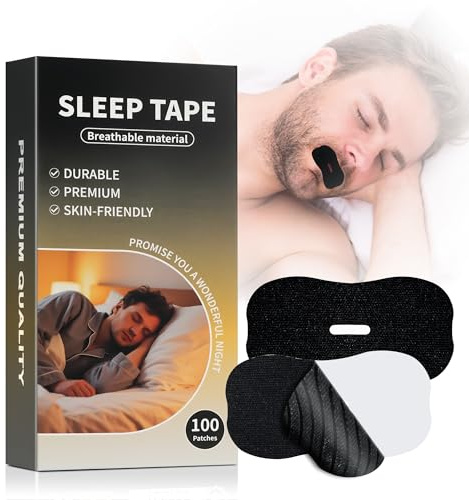 Dufuso Cinta Bucal para Dormir 100 Piezas, Anti Ronquidos Tiras Bucales Antirronquidos, Mouth Tape for Sleeping, Desarrolla el Hábito de la Respiración Nasal