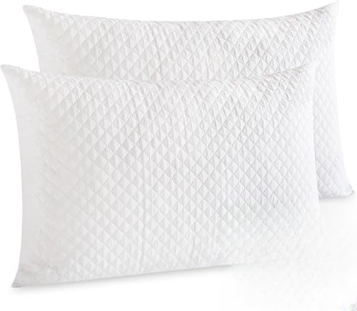 MH Home Shredded Memory Foam Pillows 2 Pack, Hypo-allergenic & Breathable Bed Pillows, Relieves Neck and Shoulder Pain, Ideal for Side, Back & Stomach Sleepers (2)
