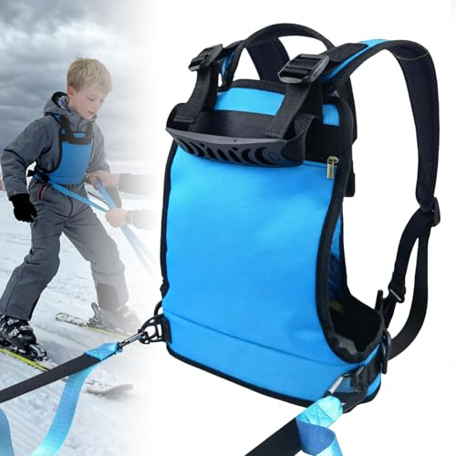 Arnés de esquí y snowboard para principiantes, para niños, esquí y snowboard, correa de esquí azul, correa de entrenamiento para niños, correa de entrenamiento de esquí de alta calidad, arnés para