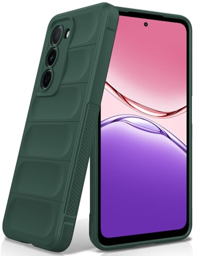 BonYonka Case Compatible with Oppo A5, Shockproof Wave Pattern, Scratch-Resistant Soft Microfibre Lining, All-Round Protection Case with Camera Guard, Green