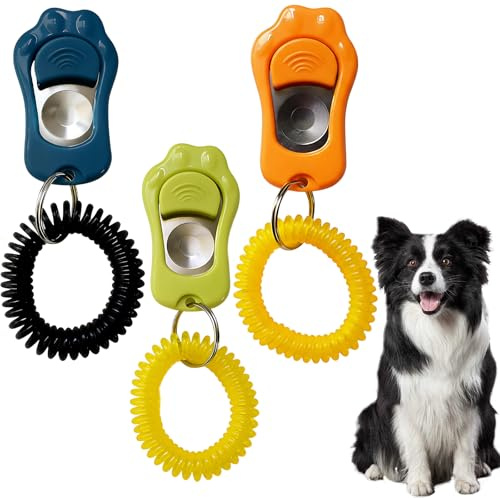 Qnvyw Klicker Hund, 3 Stück Haustier Training Klicker mit Verstellbarer Lautstärke, Für Grundlegendes Kommandotraining Und Verhaltenstraining, Ideal Für Hunde Katzen Vögel Kaninchen