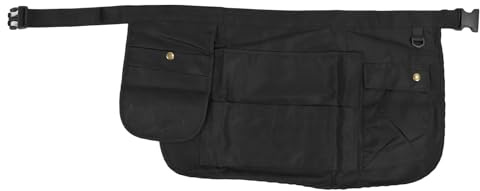 NOENNULL Tool Bag Belt, Black Half Apron, Tool Bag Belt, Adjustable Garden Waist with Multiple Pockets, Makeup Artist Waist Apron