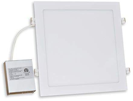 LED FANTASY 8 Inch Square Slim Panel Downlight 5000k 18 Watts 1260 Lumens (8 Inch, 6 Pack)