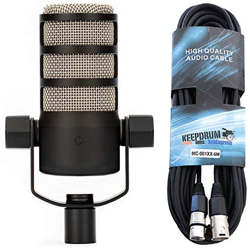 Rode Podmic professionelles dynamisches Podcast-Mikrofon + keepdrum XLR-Kabel 6m