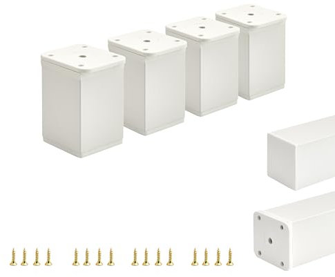 ALUSFERA Möbelfüße Verstellbar – 4er Set – Schrankfüsse mit Elegantes Design – Füße für Möbel 40 x 40 x 60 mm Einfache Montage mit Komplettem Schraubenset