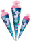mit 3D Effekt - Glitzer ! Schultüte - Einhorn am See - 22-85 cm - mit Holzspitze - 6 eckig - Organza Abschluß - Zuckertüte - Roth - Spitze aus Holz - Ju..
