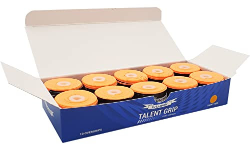 G-Lueck 10er Set Tennis Griffband (sehr griffig) | 0,50-0,60mm Stärke | Overgrip für Squash Badminton Schläger & Kicker inkl. selbstklebendes Abschlußband | Anti-Rutsch (Koralle (Orange))