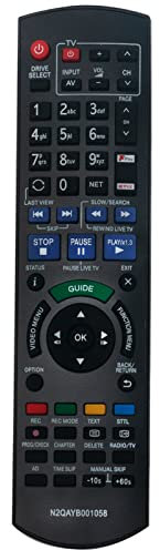 N2QAYB001058 Replacement Remote Fit for Panasonic Blu-ray Recorder DMRBWT850 DMR-BWT850 DMRBWT850EB DMR-BWT850EB DMR-HWT150 DMRHWT250EB DMR-HWT250EB DMRPWT550EB DMR-PWT550EB DMR-PWT655EB