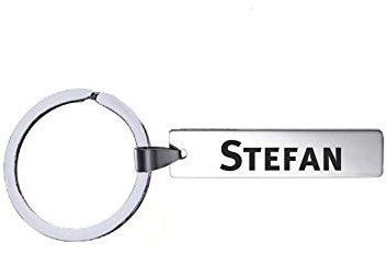 Schlüsselanhänger mit Namen - Stefan - Edelstahl, silberfarben