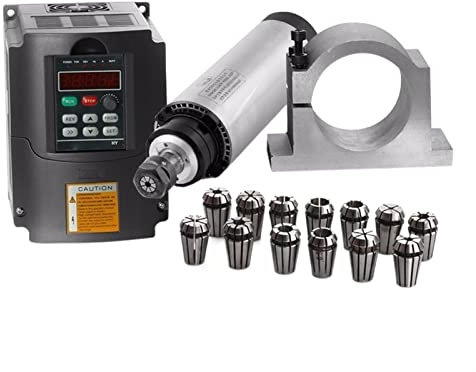 Motore mandrino Motore Elettrico di 80 MM da Aria da Aria da 2.2KW Fai da Te Fresatrice CNC + 22KW 220V VFD/Inverter + Morsetto da 80 mm