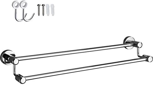 Handtuchstange, Badetuchstange, 100 cm, 110 cm, 120 cm, Bohren, Wandmontage, wiederverwendbarer Handtuchhalter für Dusche, Badezimmer, Küche (Größe: 100 cm) Present