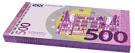 Scratch Cash Euro - 100 Banconote Finte da 500€, Fac-Simile Euro, Dimensioni Reali